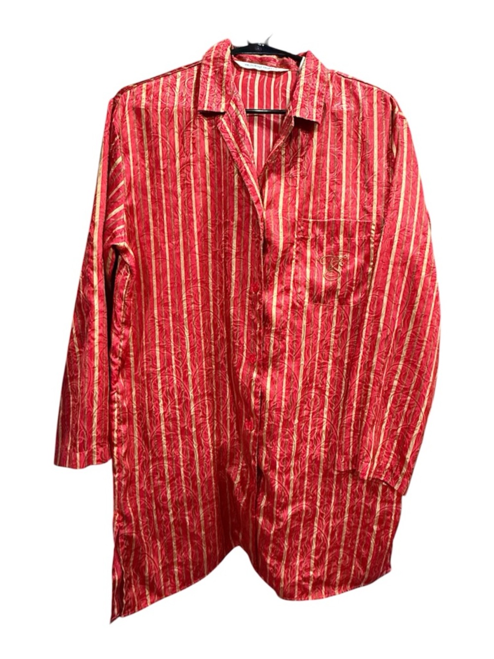 Red Striped Sleep Shirt Sz Small